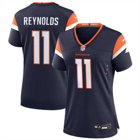 Women%27s Denver Broncos #11 Josh Reynolds Navy 2024 Stitched Jersey Dzhi